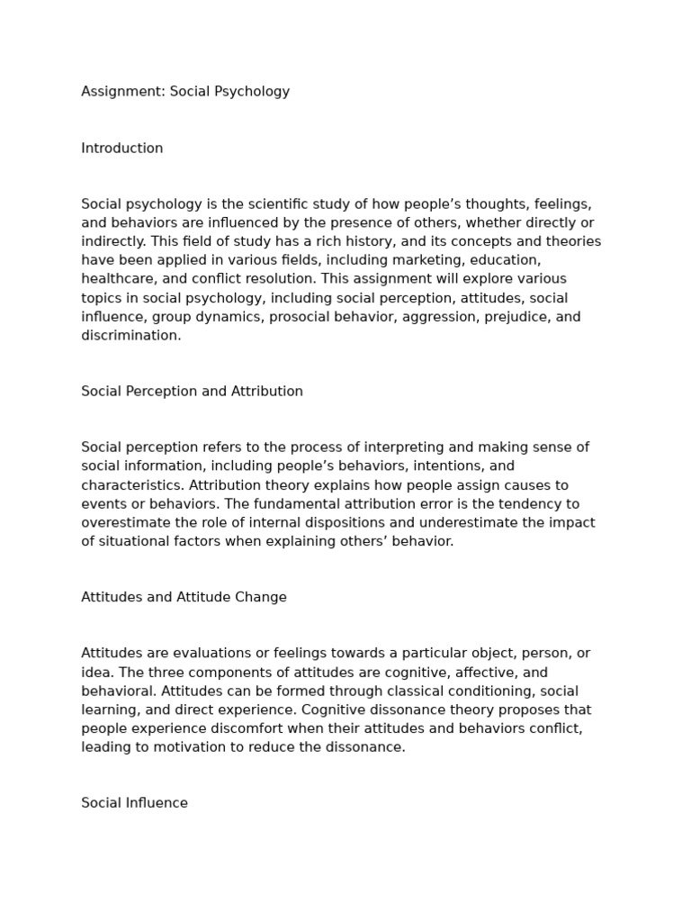 Key Concepts in Social Psychology | PDF | Social Psychology | Attitude ...