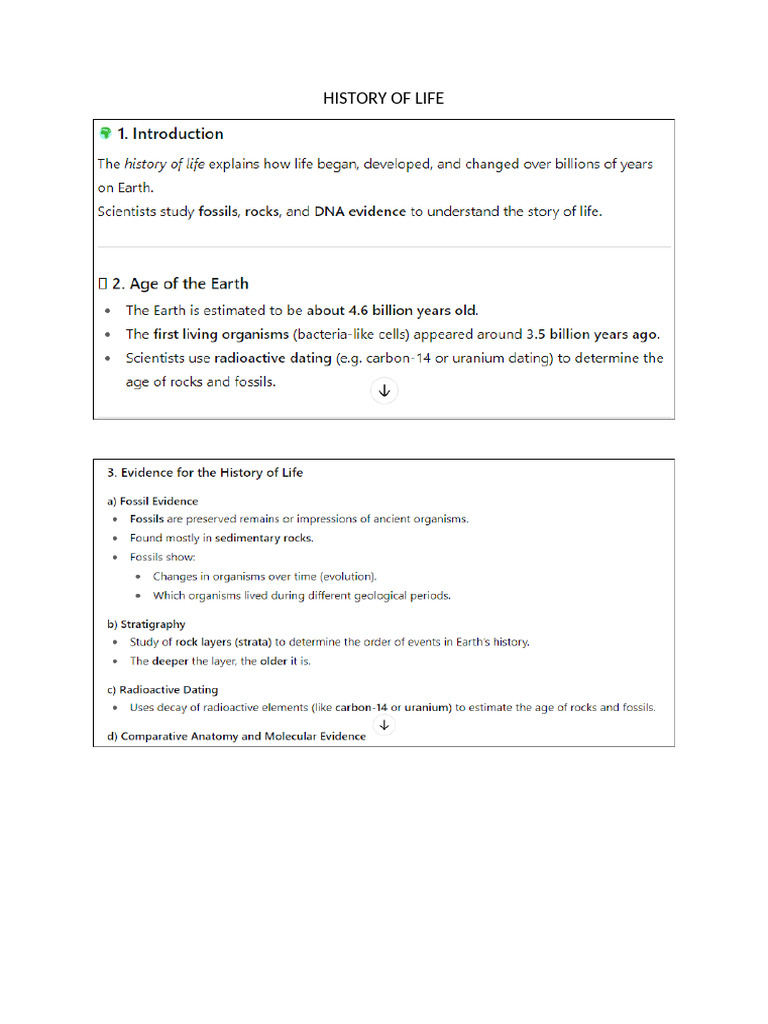 History of Life | PDF