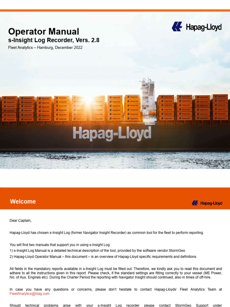 Hapag-Lloyd s-Insight Log Operator Manual | PDF | Microsoft Outlook