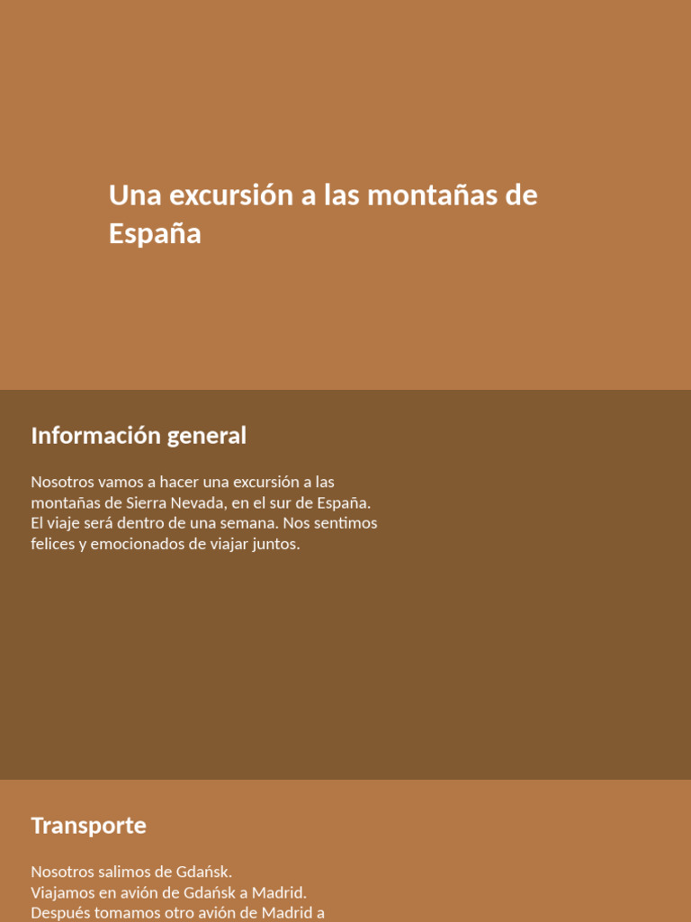 Una Excursion A Las Montanas Final | PDF