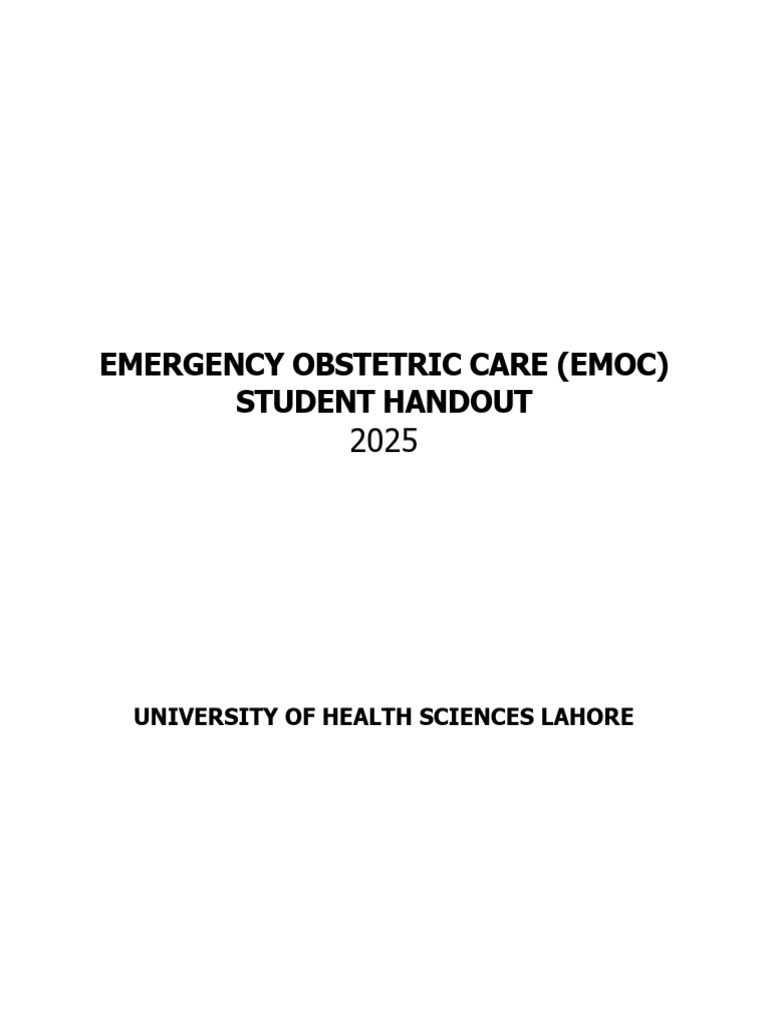 Emoc Students Hand Out | PDF | Childbirth | Shock (Circulatory)
