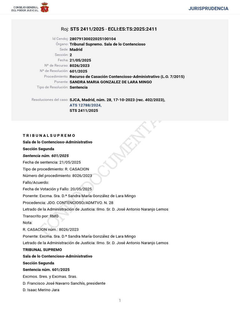 Sentencia STS 2411/2025 sobre IIVTNU | PDF | Sentencia (ley) | Caso de ley