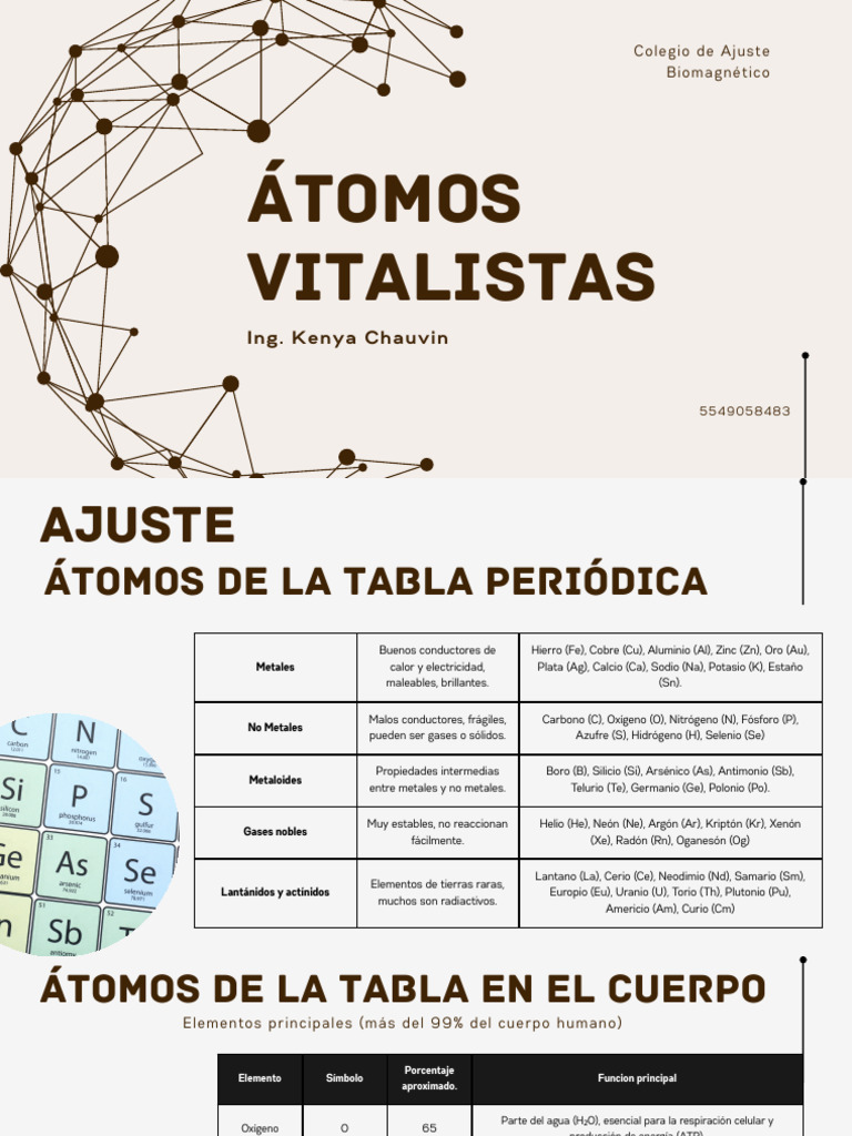 Elementos Químicos y su Función en el Cuerpo | PDF | Sangre | Elementos ...