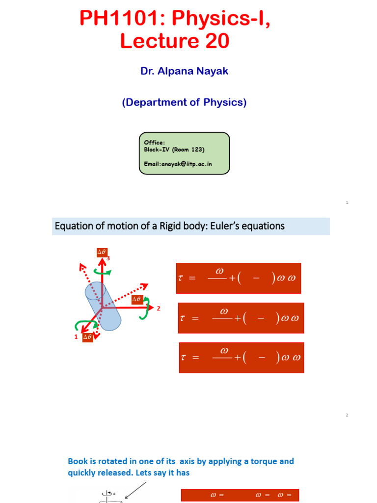 Rigid Body Motion: Stability Analysis | PDF | Rotation | Applied And ...
