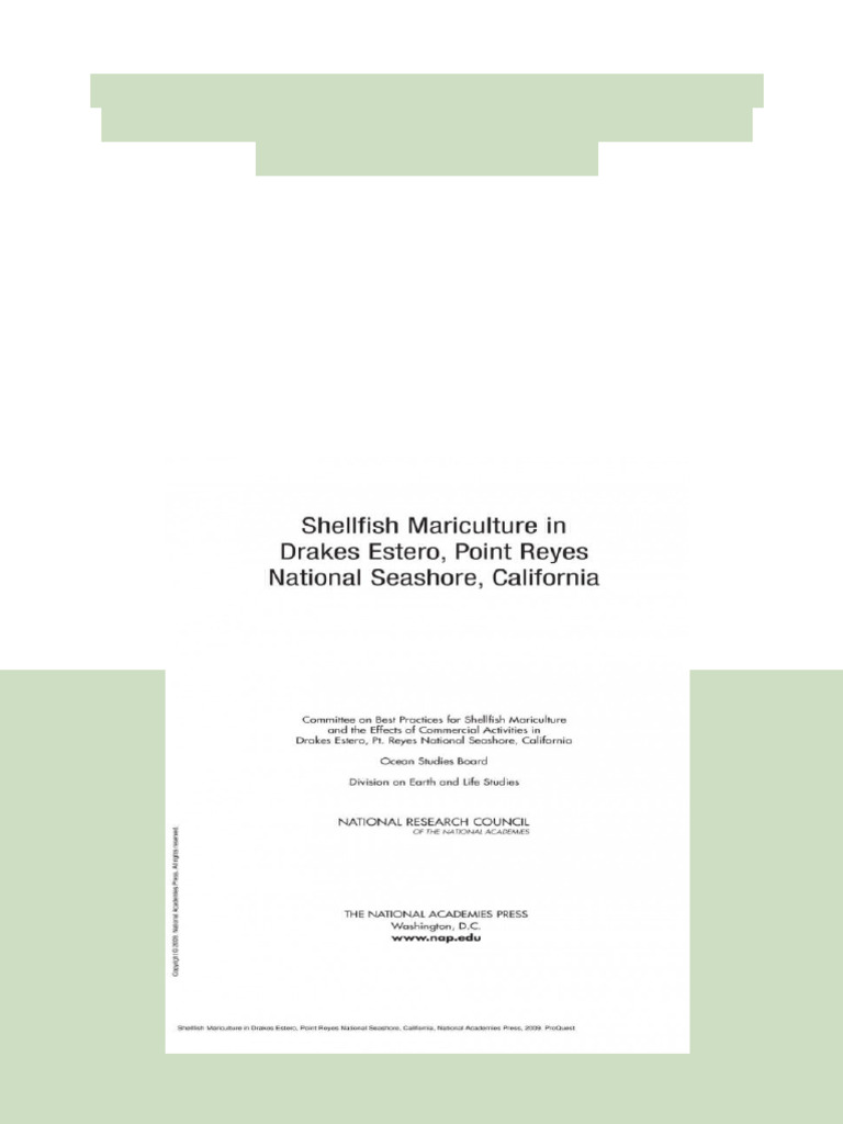 Shellfish Mariculture in Drakes Estero Point Reyes National Seashore ...