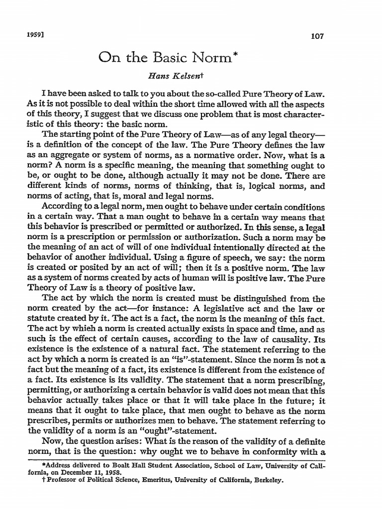 Understanding the Basic Norm in Law | PDF | Jurisprudence | Natural Law