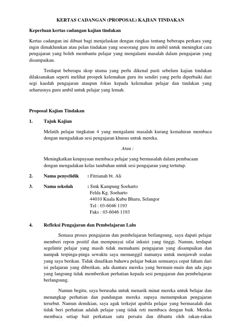 Proposal Kajian Tindakan