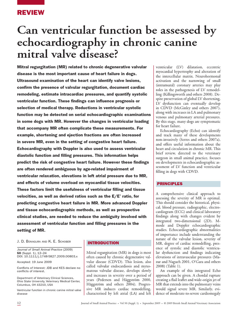 Echocardiography in Canine Mitral Disease | PDF | Diastole | Ventricle ...