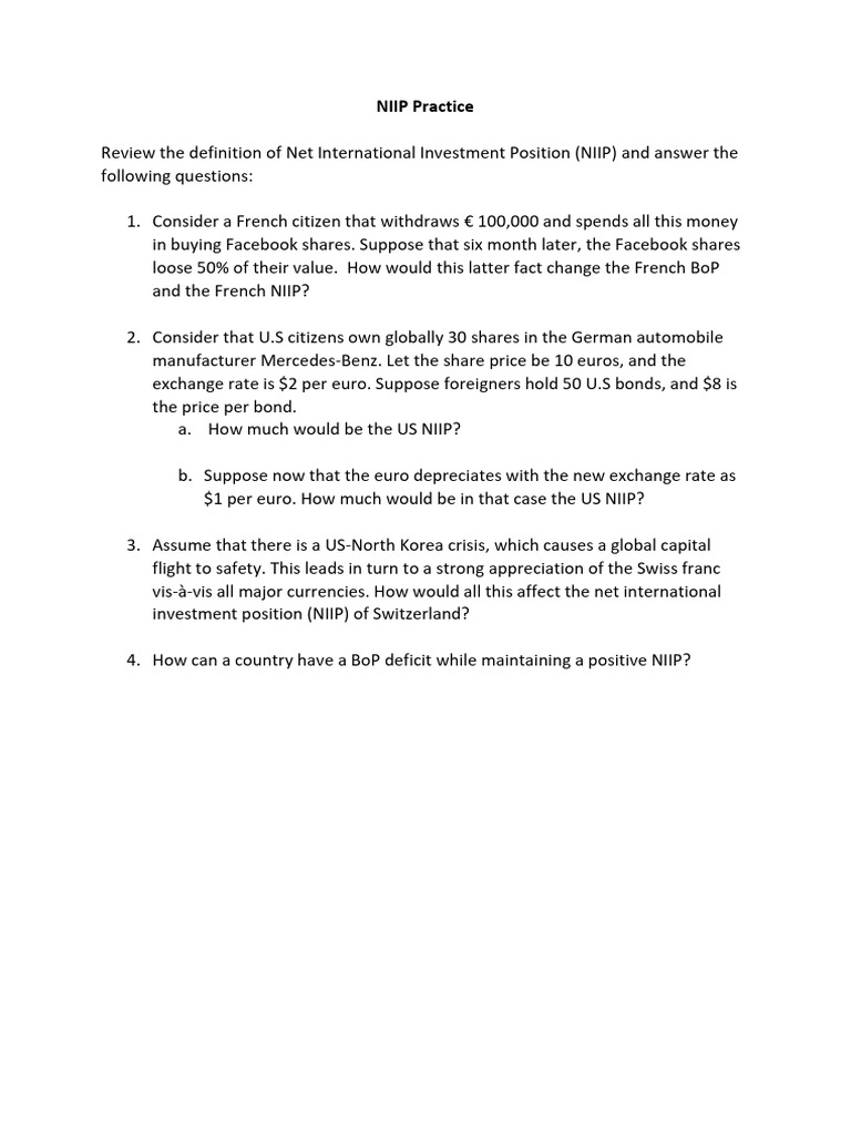 Understanding Net International Investment Position | PDF