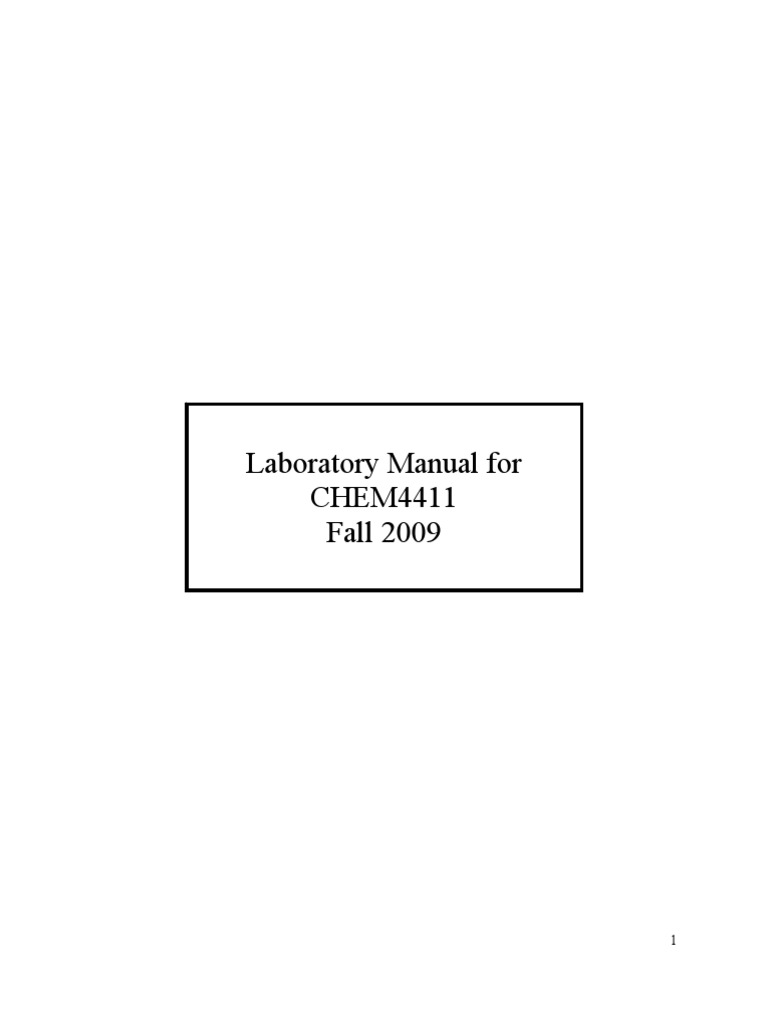 Laboratory Manual for Chem4411 Final 072109 | Zygosity | Gel