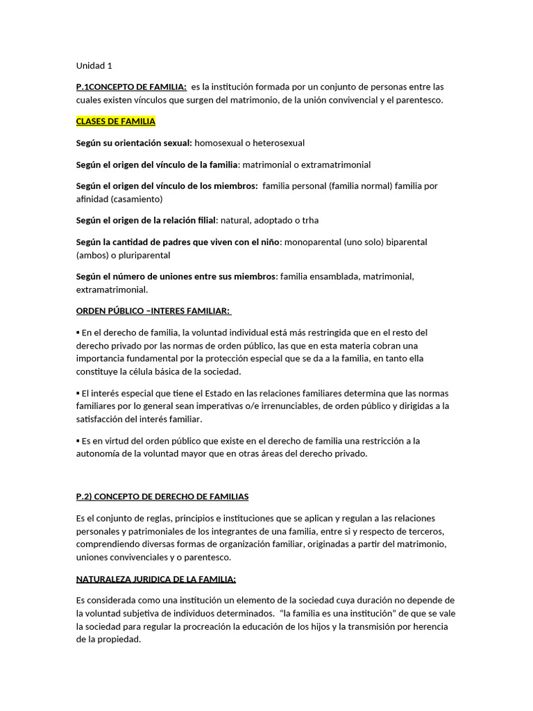 Conceptos y Clases de Familia en Derecho | PDF | Parentesco | Familia