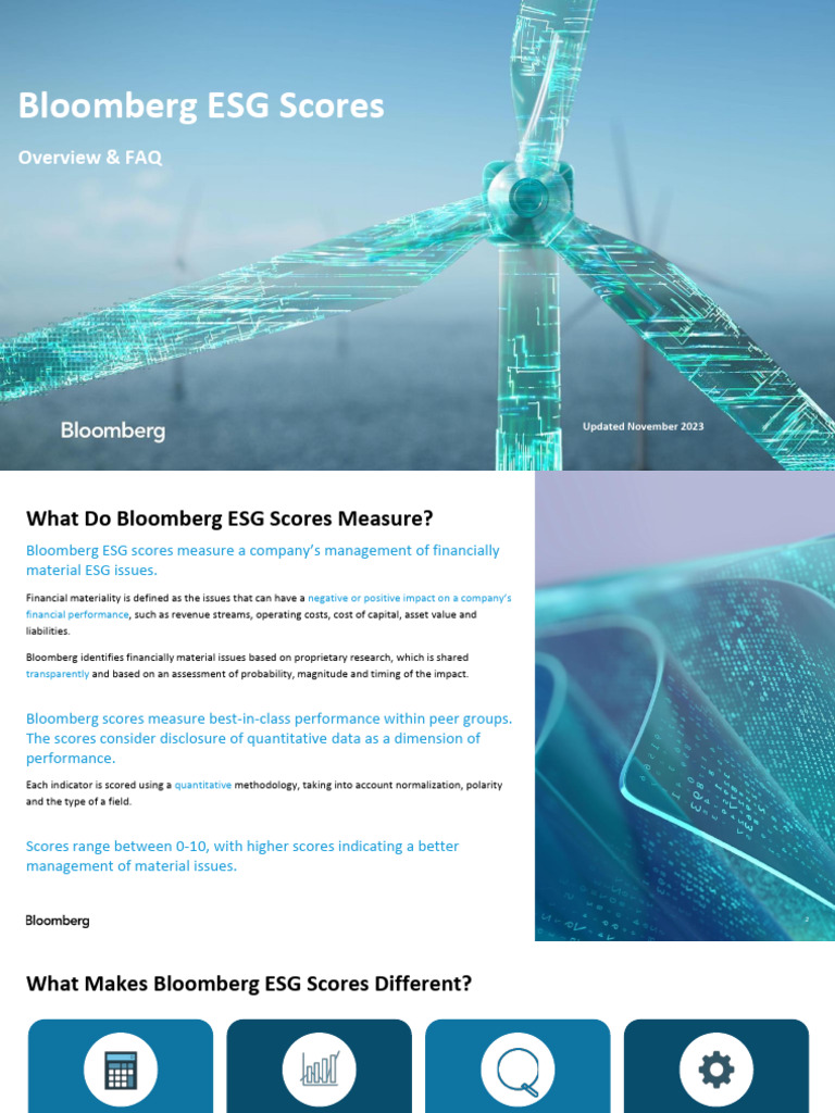 Bloomberg ESG Scores Overview | PDF | Performance Indicator | Risk