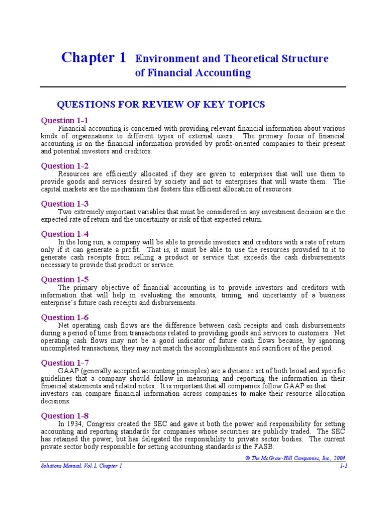 Chapter 1 Historical Cost Accounting