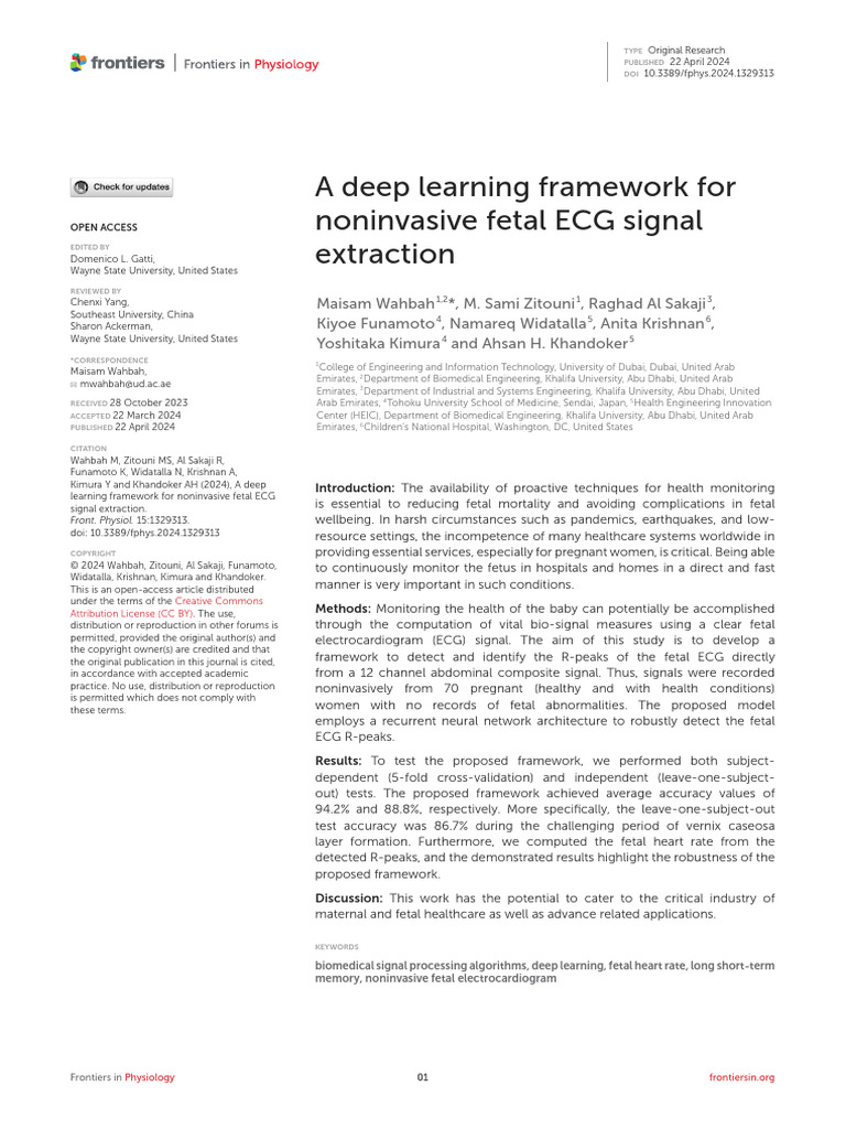 Deep Learning for Noninvasive Fetal ECG | PDF | Fetus | Electrocardiography