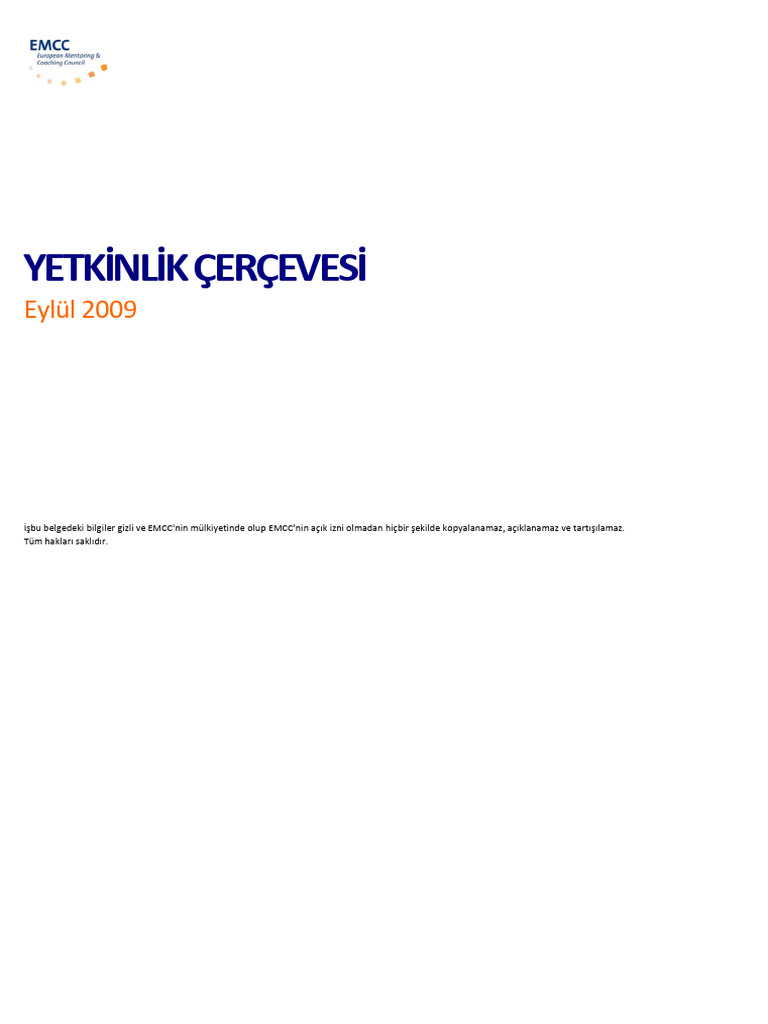 EMCC Yetkinlik Taslak 2009 | PDF