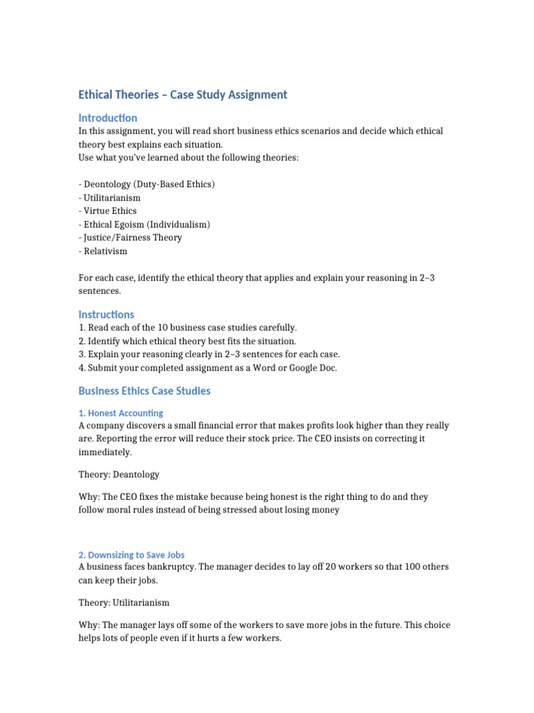 Business Ethics Case Study Analysis | PDF | Utilitarianism | Justice