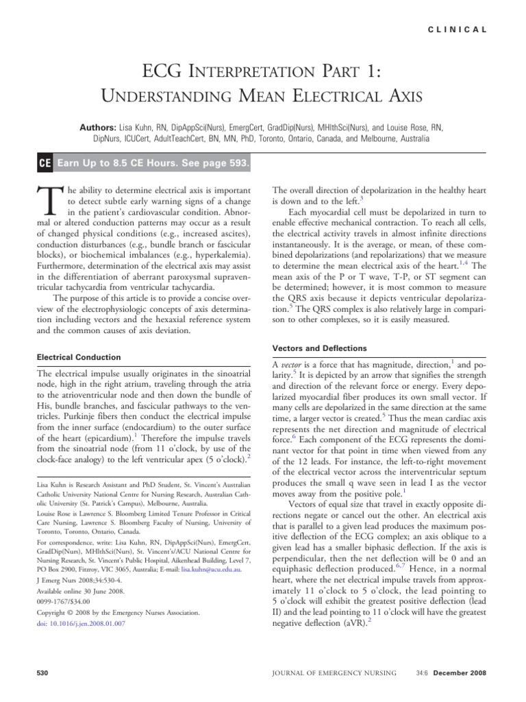 Art 2 Mean Electrical Axis ECG | PDF | Electrocardiography | Heart