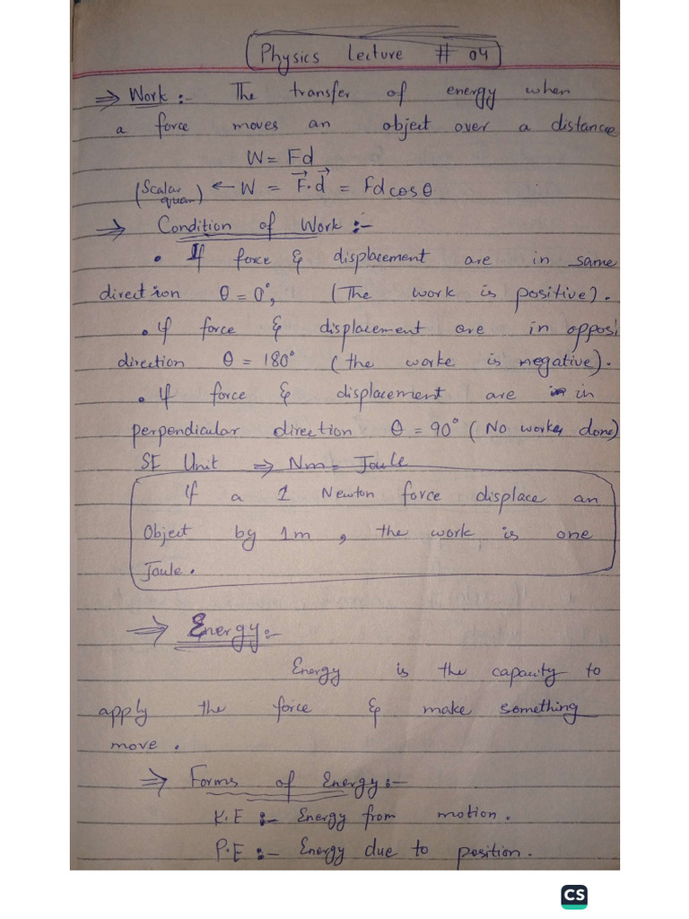 Phy Notes # 5 | PDF