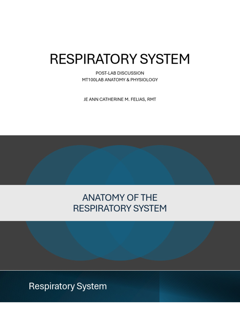 Anatomy and Physiology of the Respiratory System | PDF | Lung ...
