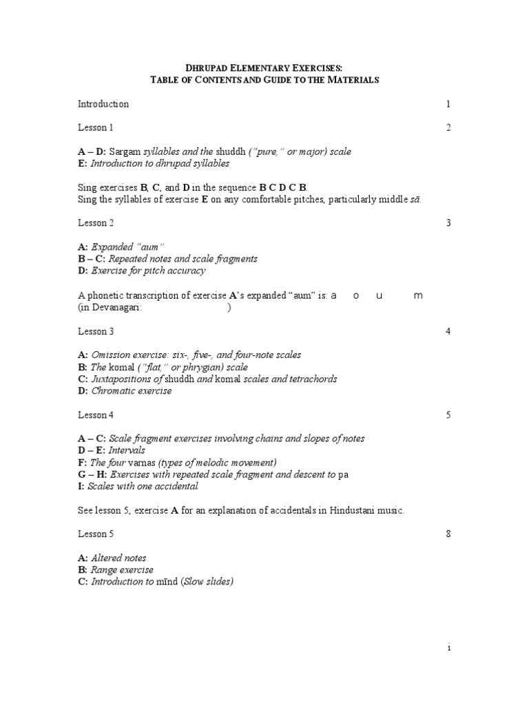 Dhrupad Exercises | PDF | Singing | Vocal Pedagogy
