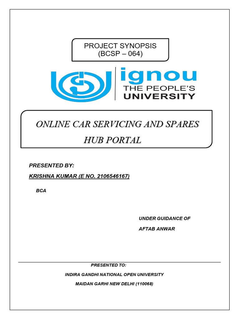 Online Car Servicing Hub Project | PDF