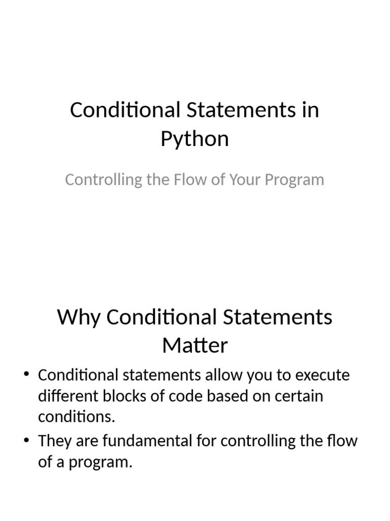 Python Conditional Statements Explained | PDF