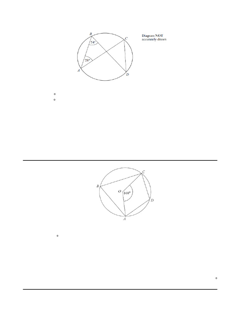 Circle Theroem - Homework - 14 questions | PDF | Circle | Angle