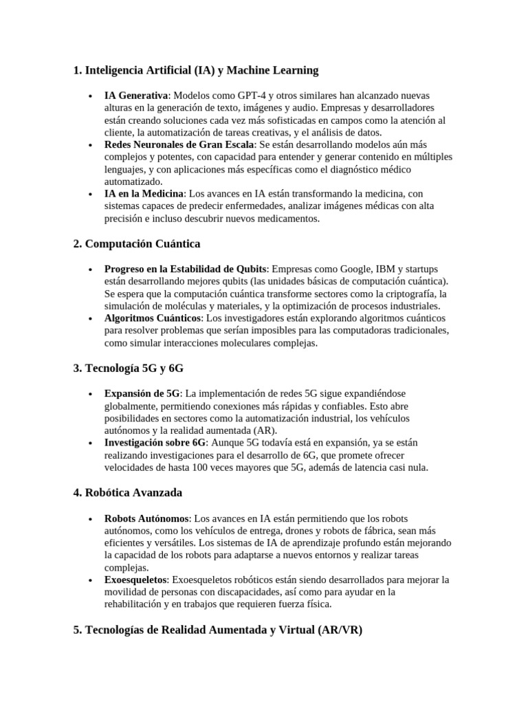 Avances de La TEcnología | PDF | Inteligencia artificial | Inteligencia ...