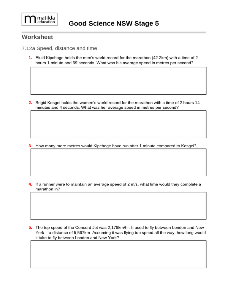 7.12 Speed, Distance and Time | PDF