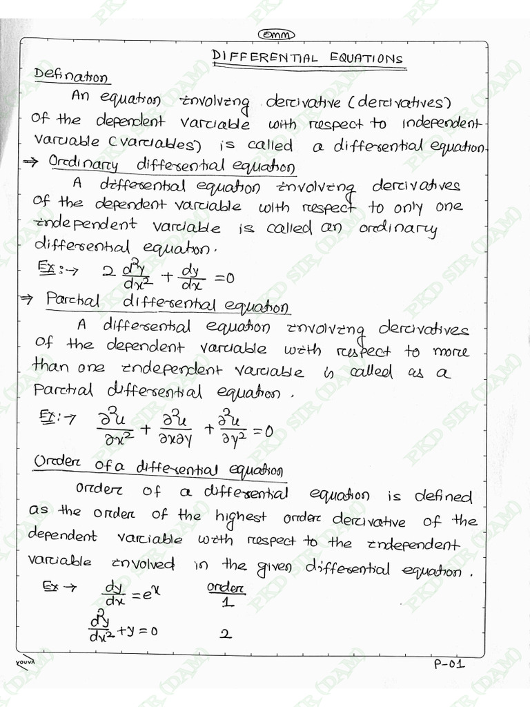 Differential Equation Part 1 | PDF