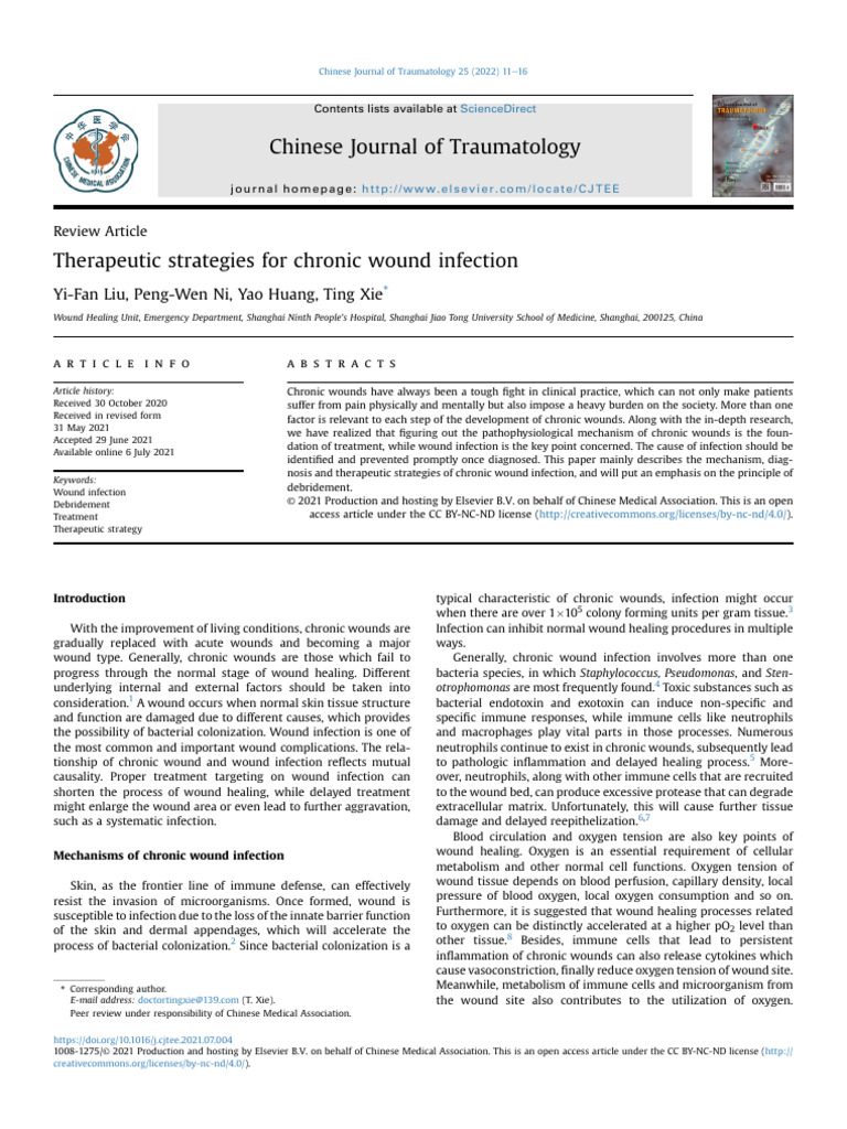 Artigo 04 (Reparo Tecidual) - Therapeutic Strategies For Chronic Wound ...