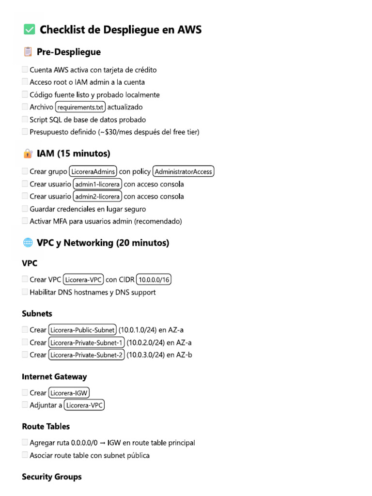 Checklist | PDF