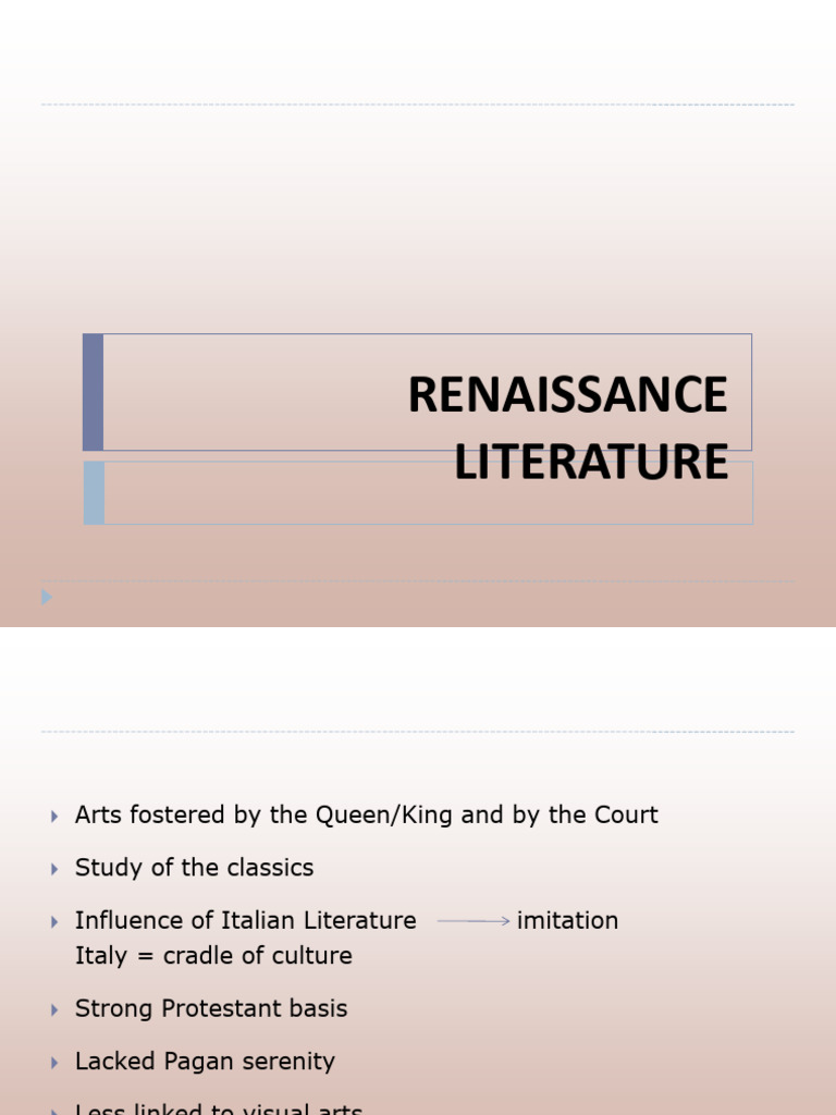 Renaissance Literature Overview | PDF | Sonnets | Poetry