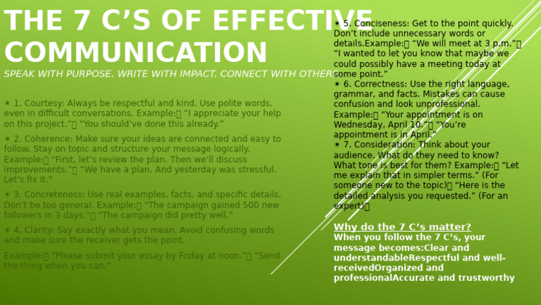 Mastering the 7 C's of Communication | PDF | Communication | Human ...