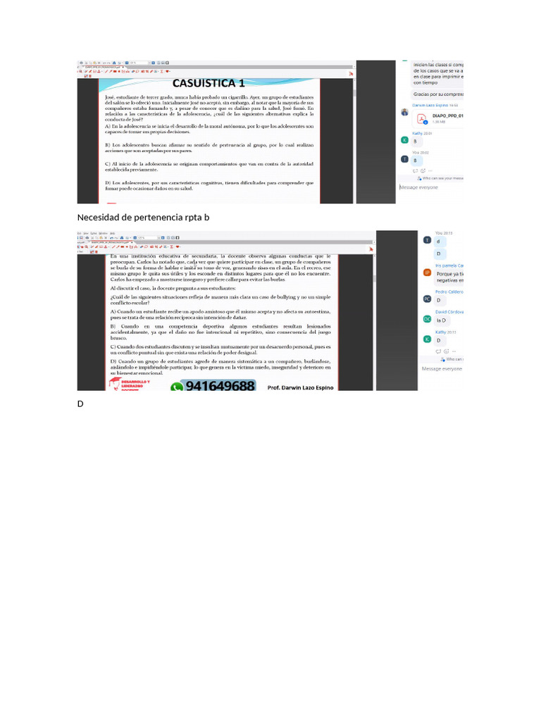 Necesidad de Pertenencia Rpta B | PDF