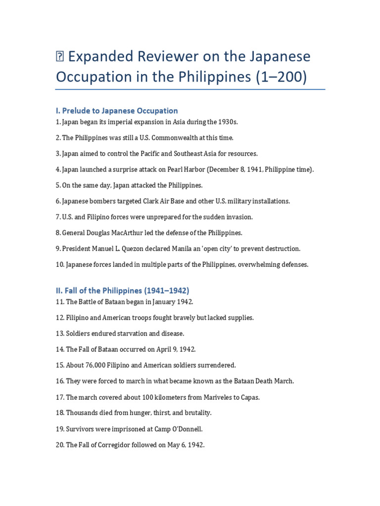 Japanese Occupation in the Philippines | PDF | Empire Of Japan ...