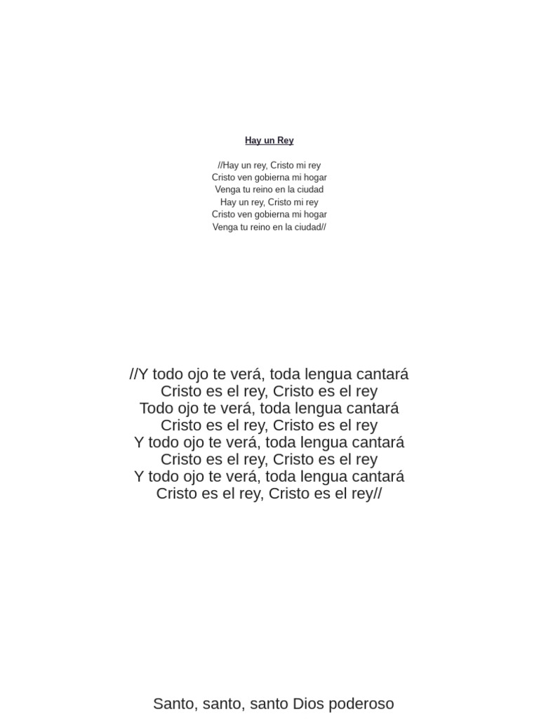 Hay Un Rey - Letra | PDF