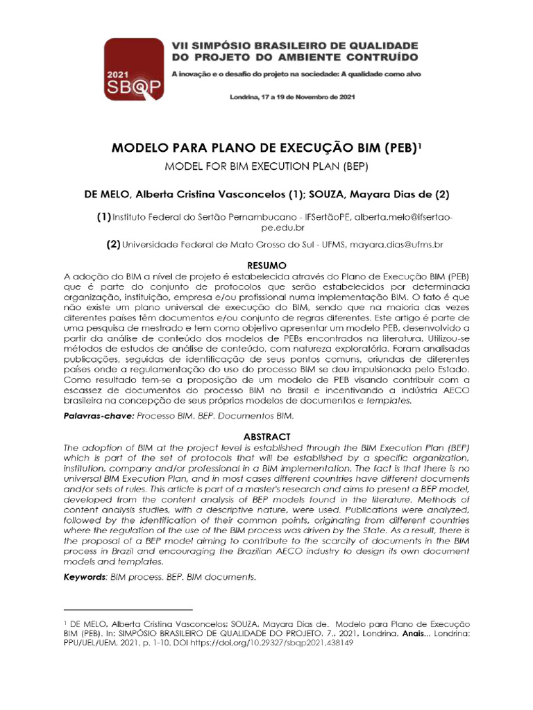 Vista Do Modelo para Plano de Execução Bim (Peb) | PDF