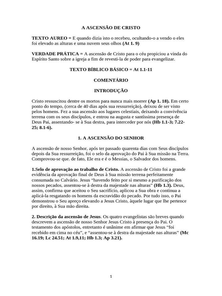 A Ascensão de Cristo | PDF | Ascensão de Jesus | Jesus