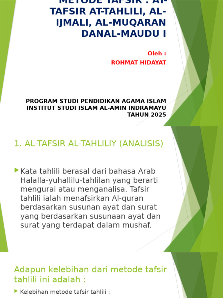 Metode Tafsir Rohmat Hidayat | PDF
