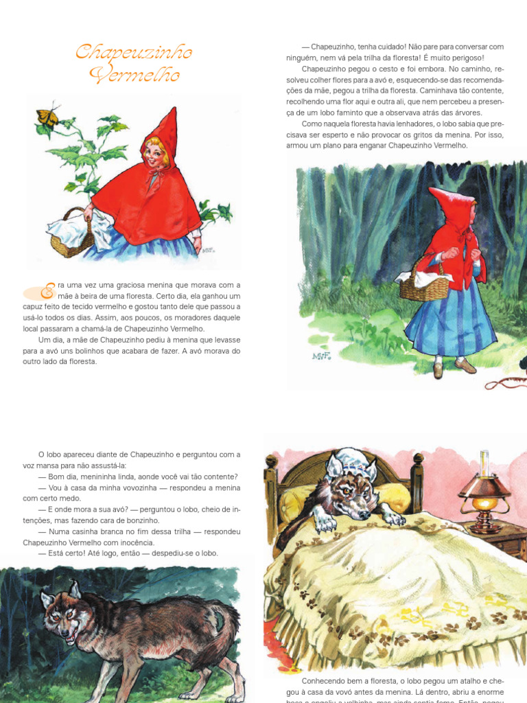 A História de Chapeuzinho Vermelho | PDF | Chapeuzinho Vermelho