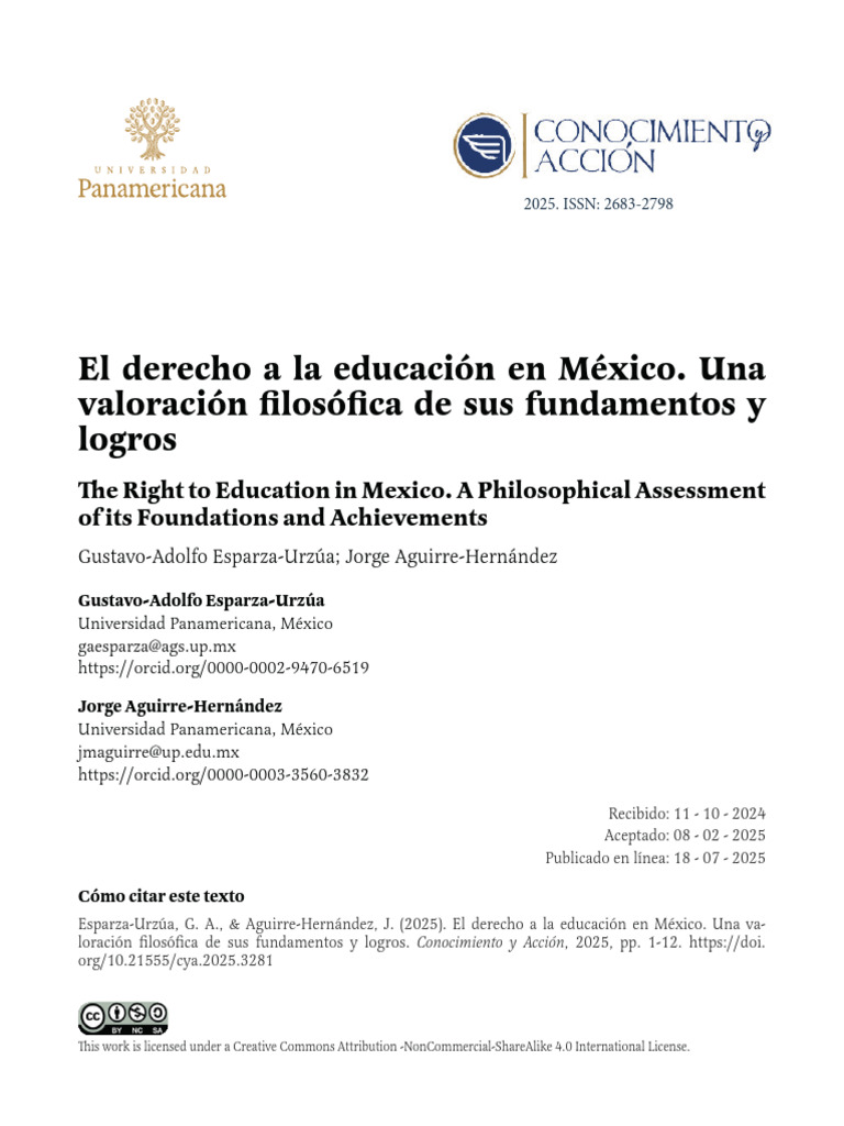 El Derecho A La Educación en México. Una Valoración Filosófica de Sus ...