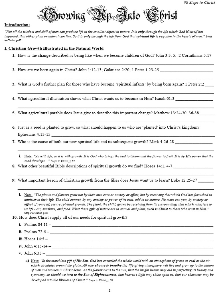 Spiritual Growth in Christ Explained | PDF | Jesus | Gospel Of Matthew