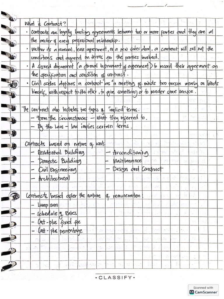 Contract Notes | PDF