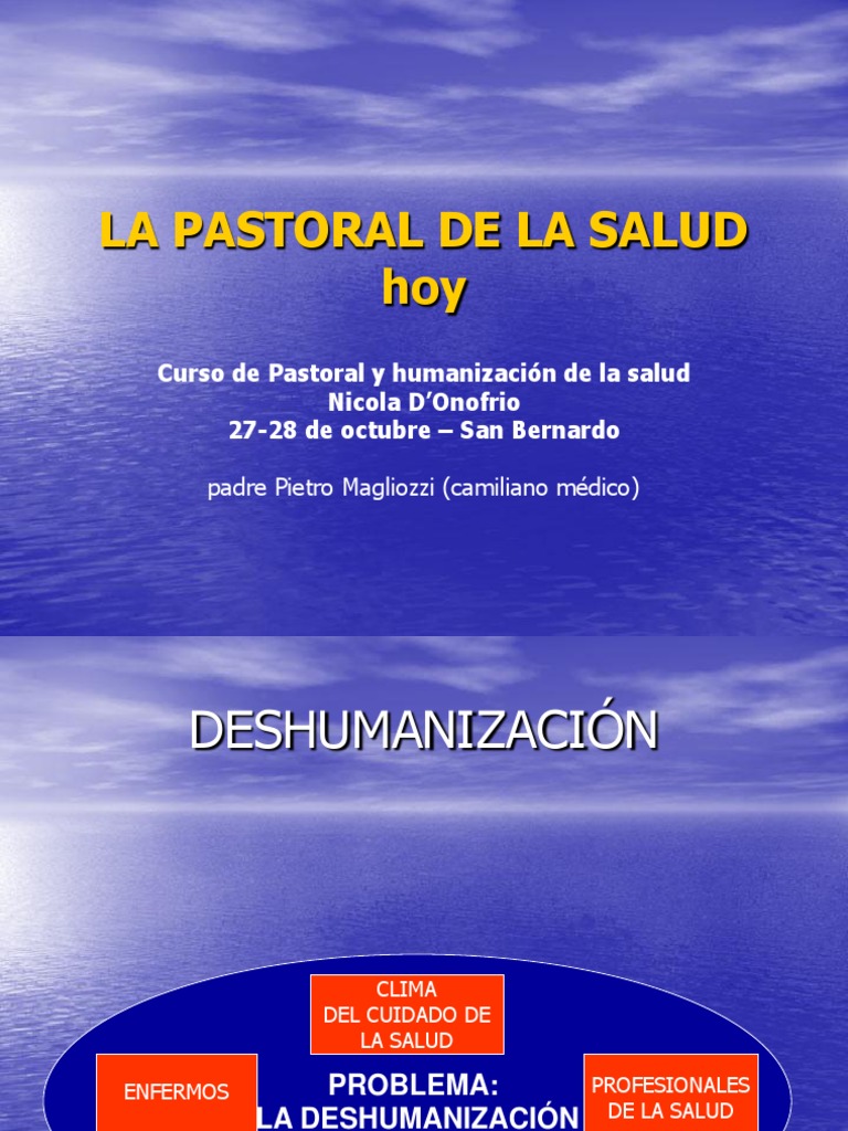 La Pastoral De La Salud Pdf Evangelización Iglesia Católica