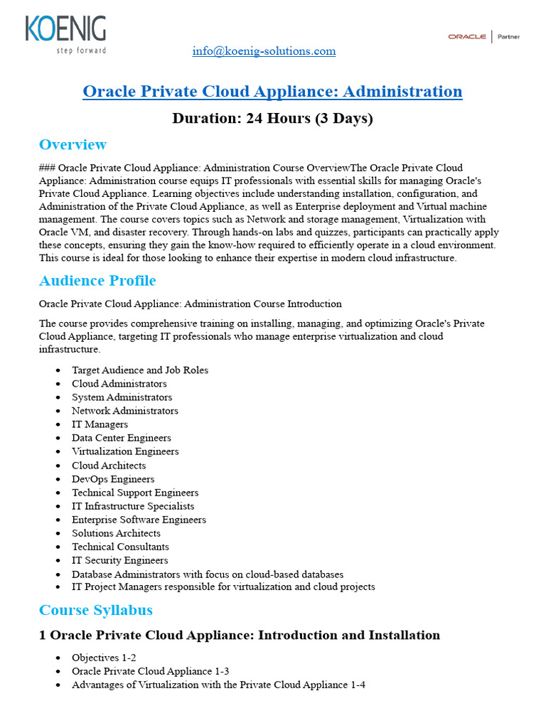 Oracle Private Cloud Admin Course Overview | PDF | Virtual Machine ...