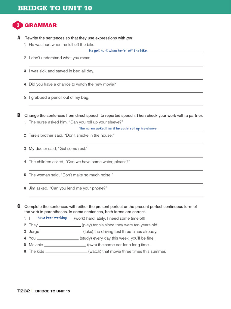 Bridge - To - Unit - 10 2 | PDF | Part Of Speech | Word