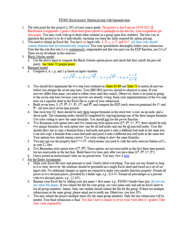 Excel Binomial Tree Option Pricing Guide | PDF | Microsoft Excel ...