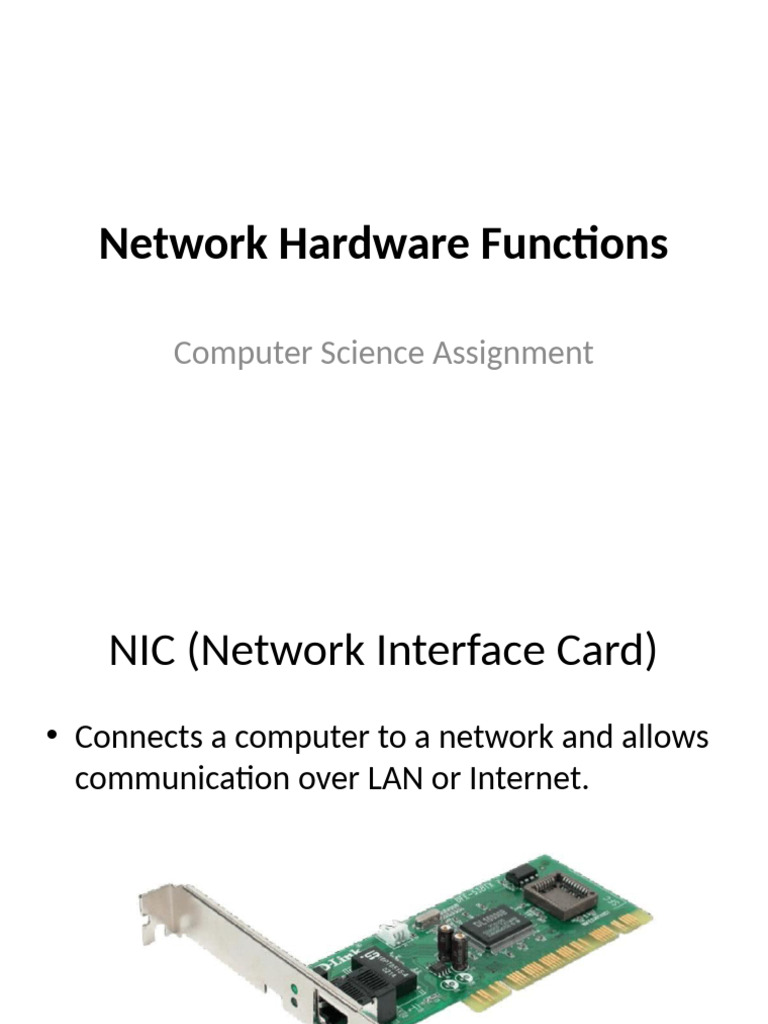 Network Hardware Functions Explained | PDF