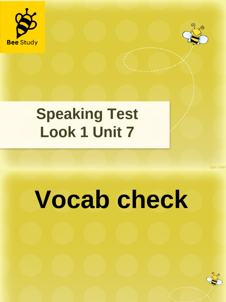 Bee Study Speaking Test-October 2025 - Look 3 U12 | PDF